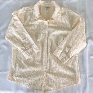 Seersucker 3/4 length sleeve shirt